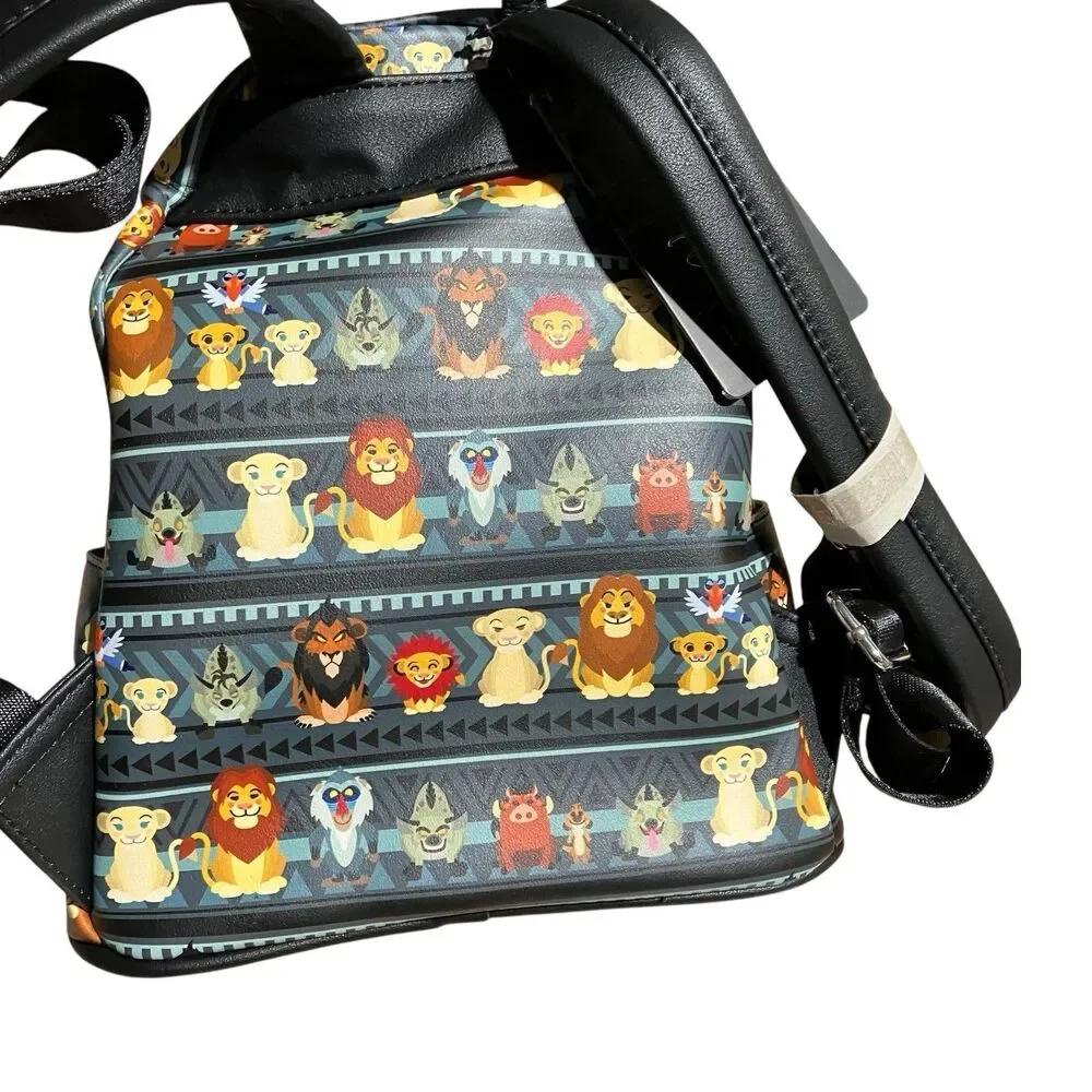 Disney Loungefly Backpack Black Lion King Chibi Mufasa‎ Simba Tribal Safari READ